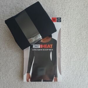 32 Degrees Heat Black Long Sleeve Base Layer M